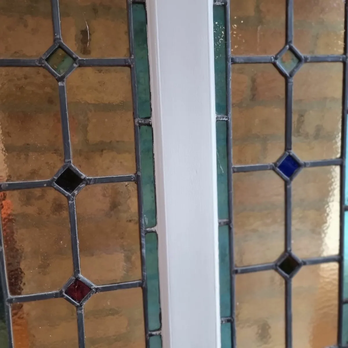 Old wooden door with stained glass - Image 2