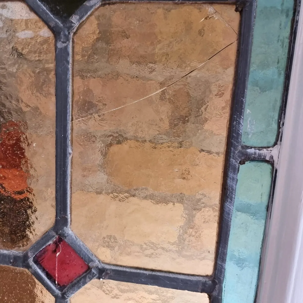 Old wooden door with stained glass - Image 3