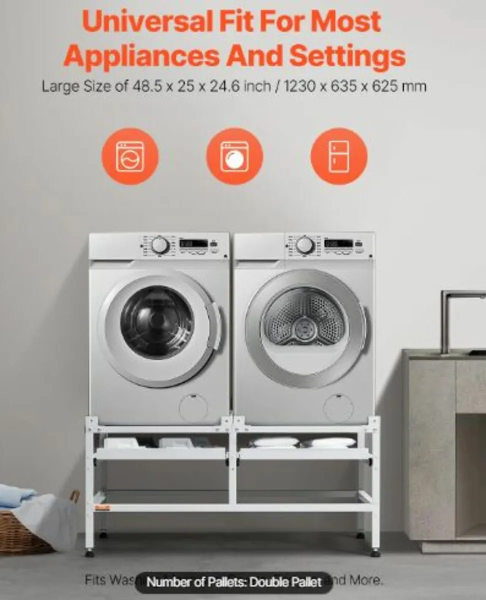 Washing Machine Stand, 48.5x25-Inch Washer Laundry - Image 2