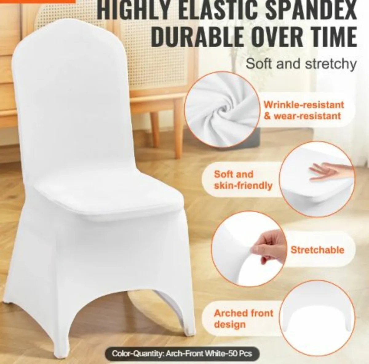 Stretch Spandex Folding Chair Covers, Universal - Image 2