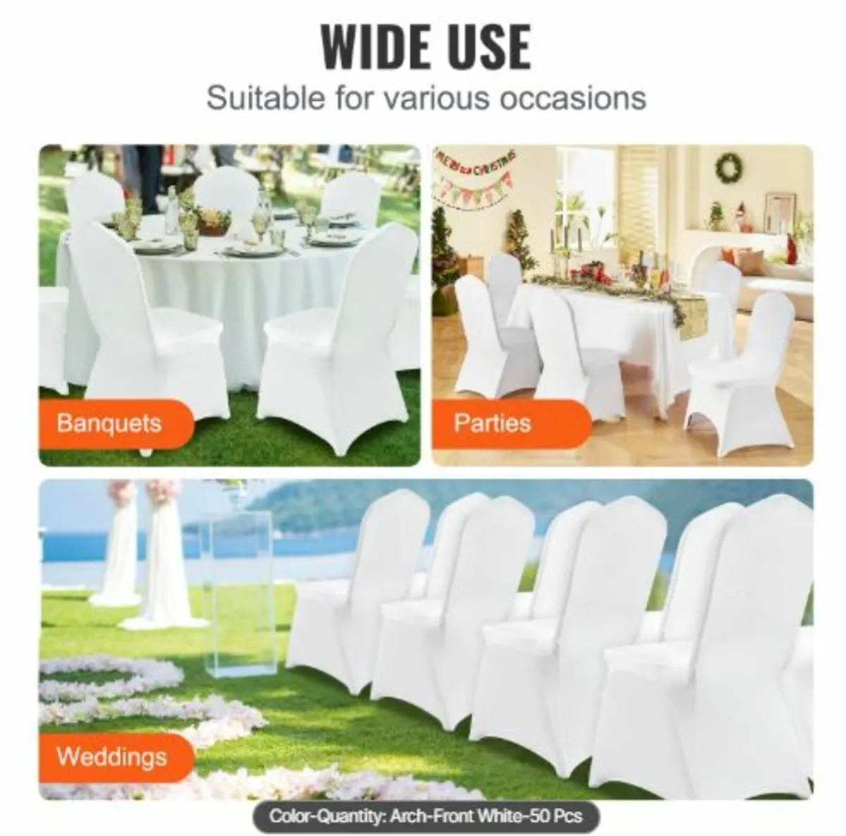 Stretch Spandex Folding Chair Covers, Universal - Image 3