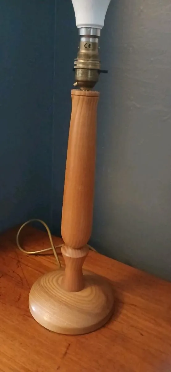 Hand Turned Wooden Lamp Base - Image 1