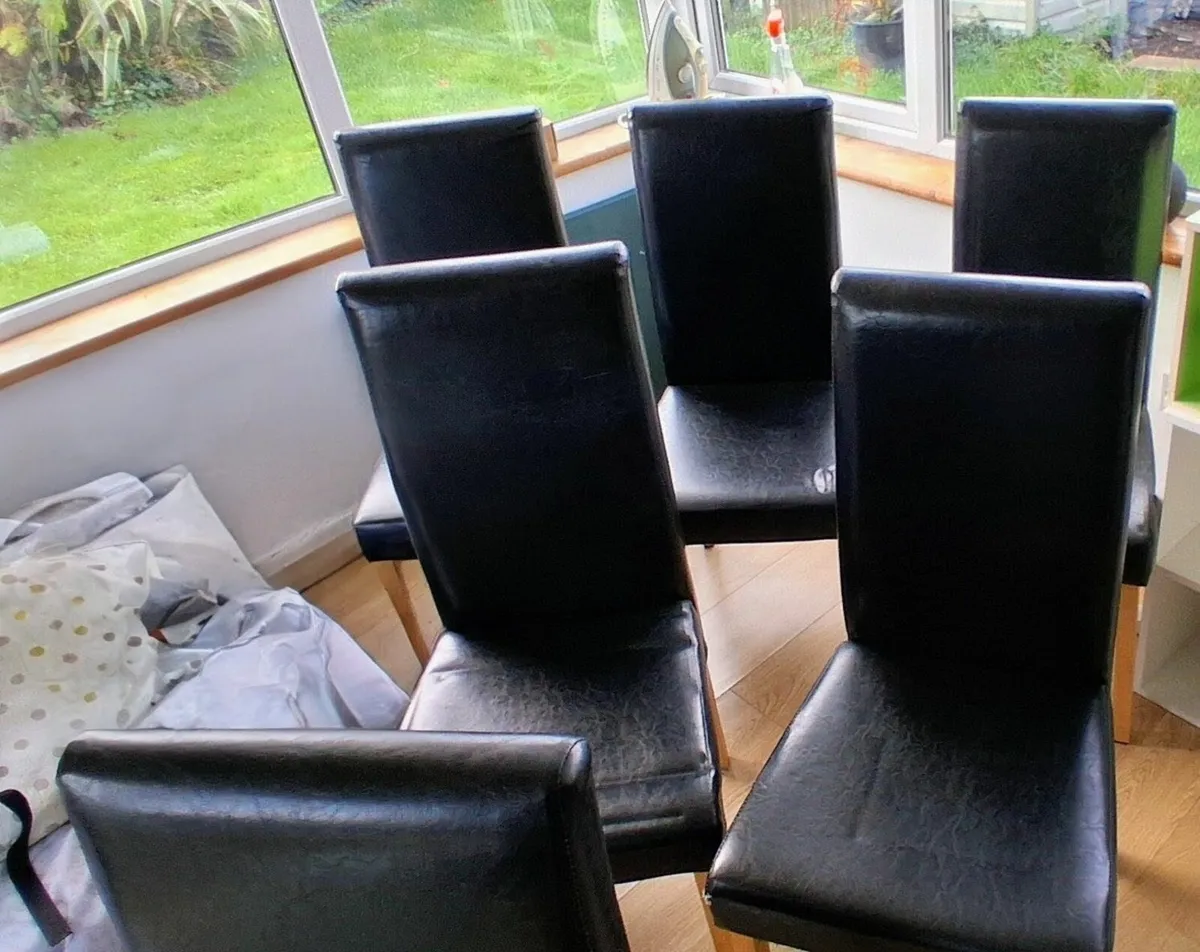 Leatherette kitchen chairs - Image 1