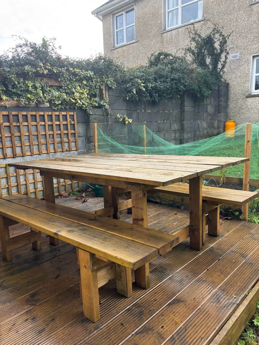 Table + 2 Benches - Image 3