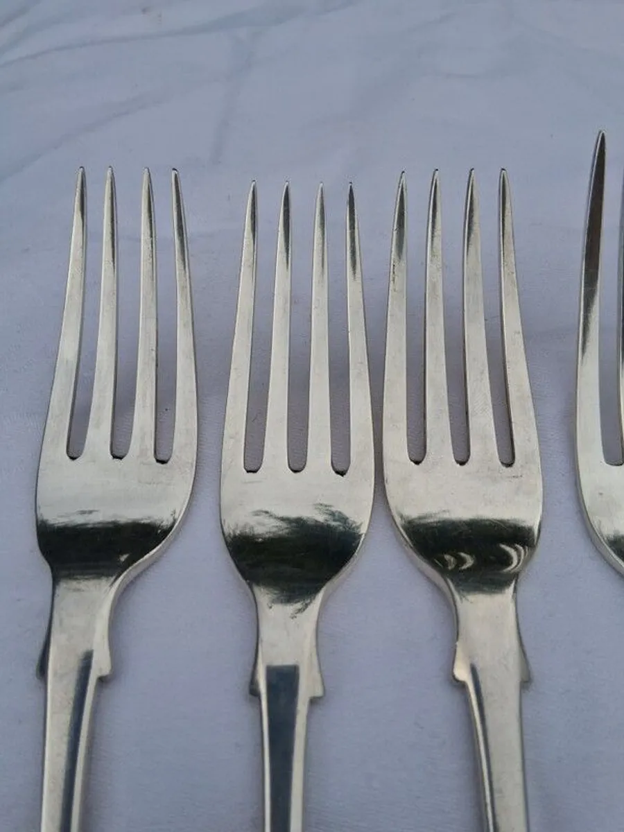 6x Fiddle Pattern Sterling Silver Forks( 424 grams) - Image 3