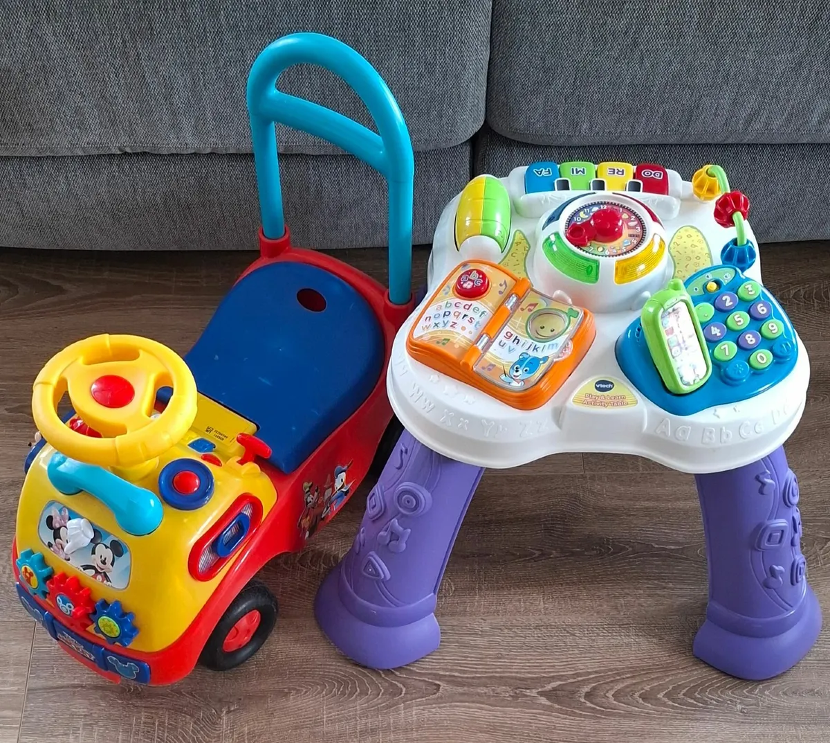 Micky Mouse Ride On & Vtech Play & Learn table - Image 1