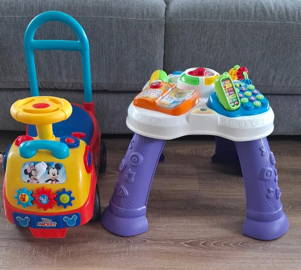 Micky Mouse Ride On & Vtech Play & Learn table - Image 2