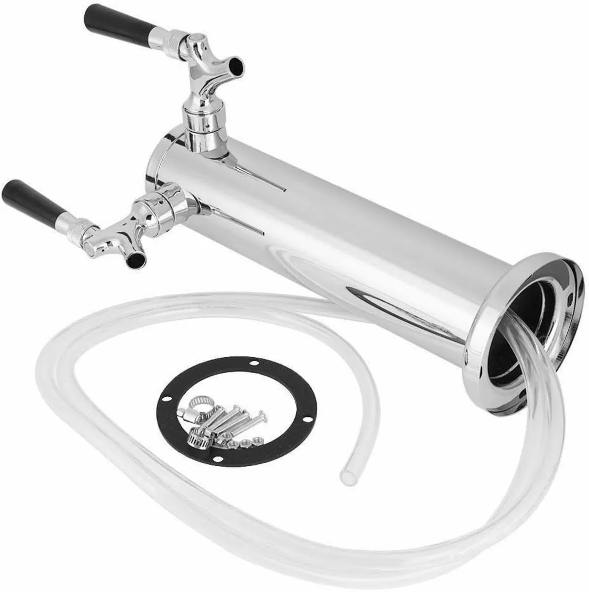 Beer Tower Stainless Steel Dispenser Double Faucet - Image 1