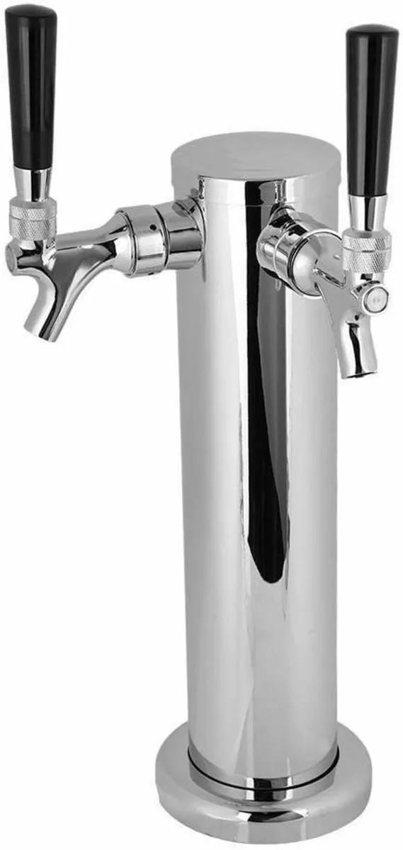 Beer Tower Stainless Steel Dispenser Double Faucet - Image 2