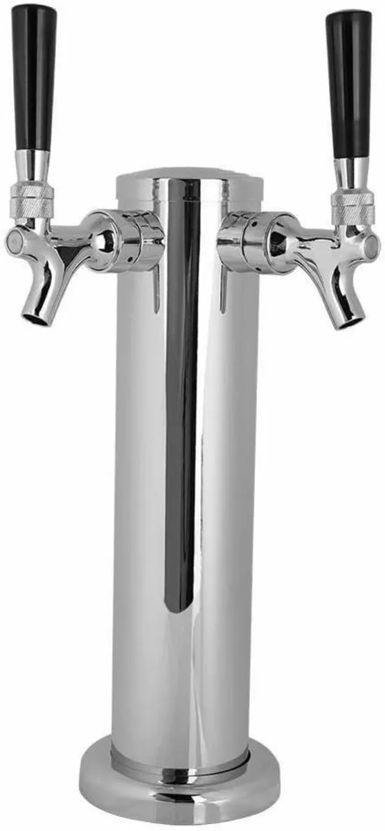 Beer Tower Stainless Steel Dispenser Double Faucet - Image 3