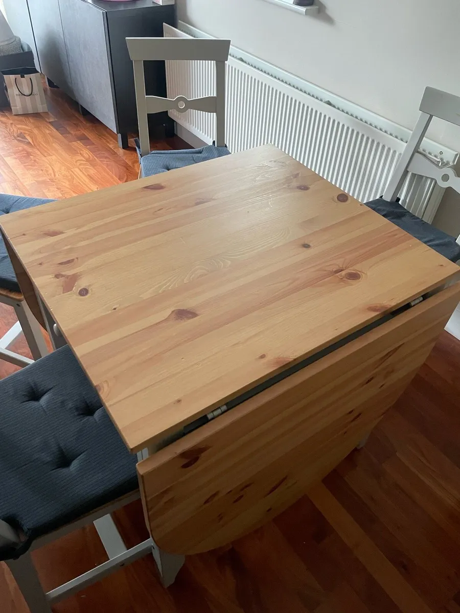 Dining table - adjustable drop leaf - 6 chairs - Image 4