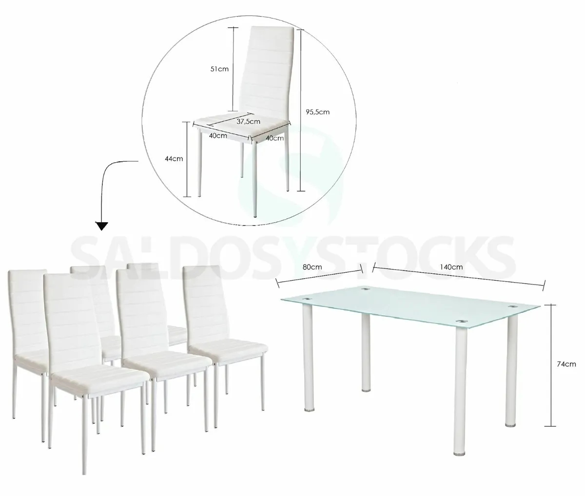 🎄Perfect Christmas Gift! Dining Set with 6 Chairs - Image 4