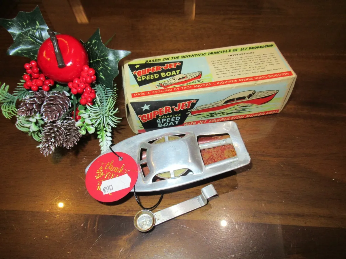vintage RARE speed boat toy RETRO CHRISTMAS GIFT - Image 4