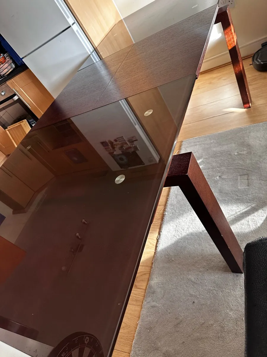 Folding Glass Top Dining Table - Image 2