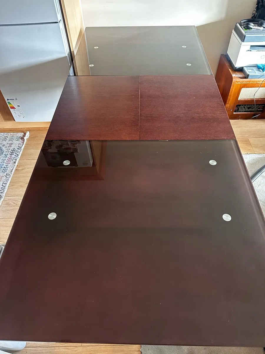 Folding Glass Top Dining Table - Image 1