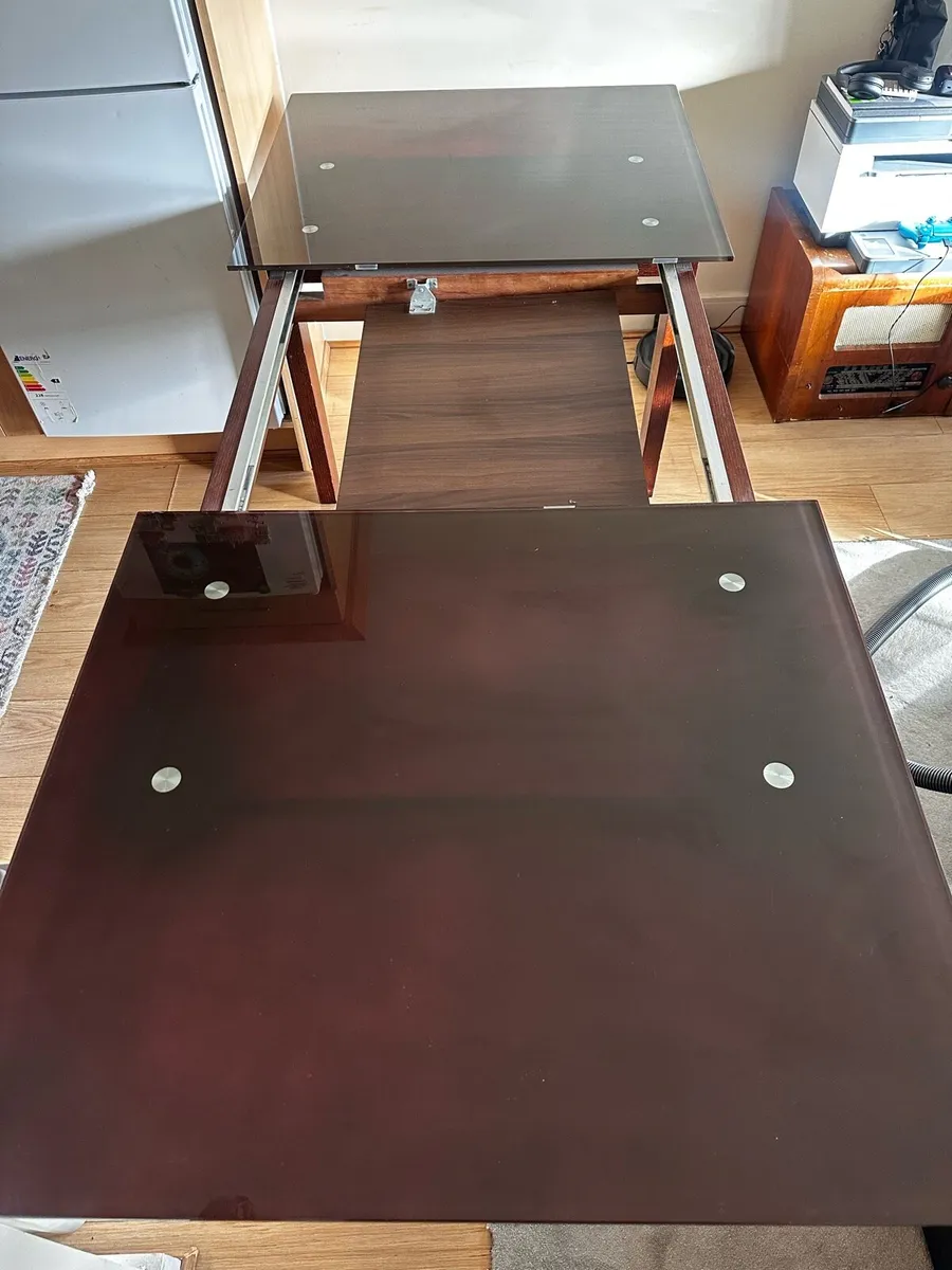 Folding Glass Top Dining Table - Image 3