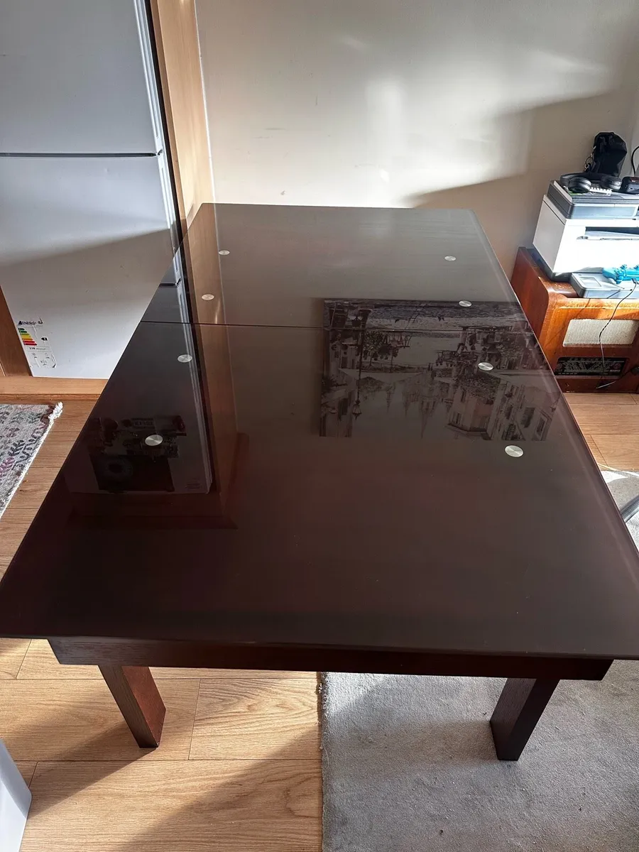 Folding Glass Top Dining Table - Image 4