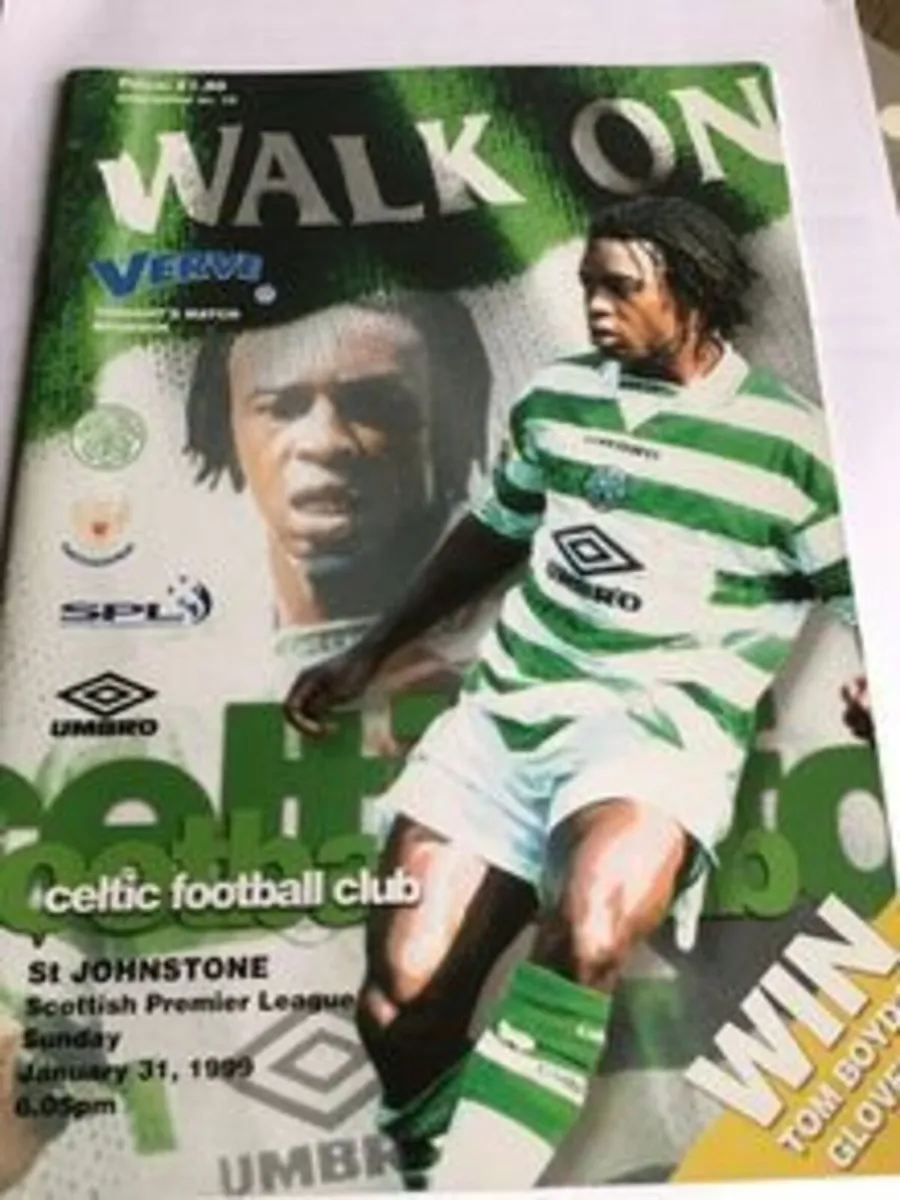 Celtic Football program V St Johnston 31/1/1999