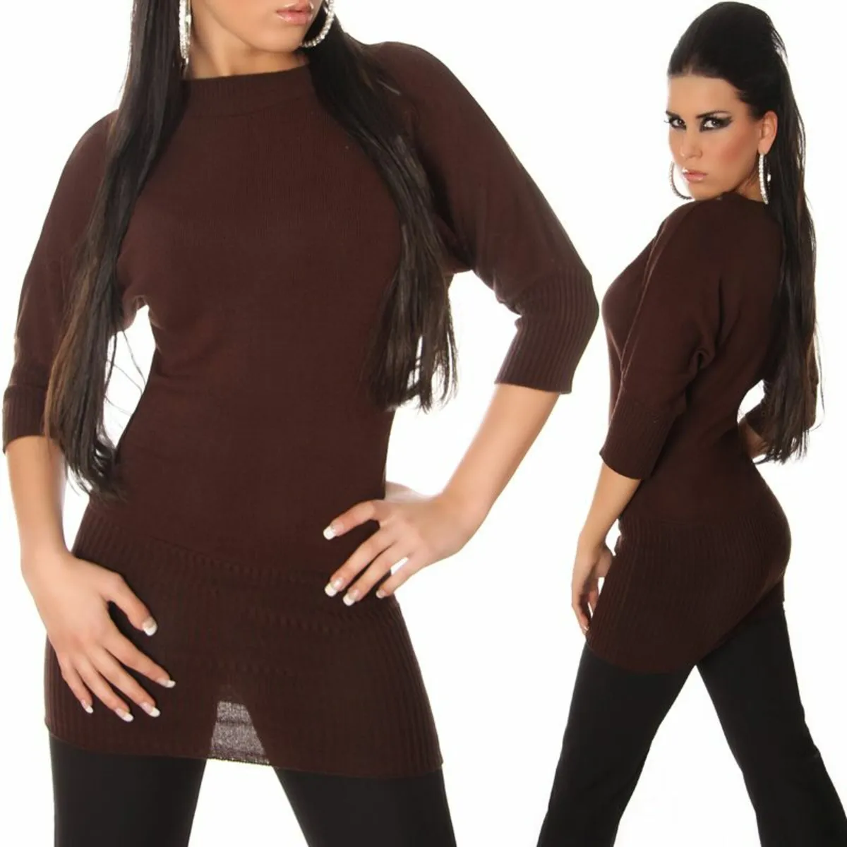 knitted log brown top size fits s m l - Image 1