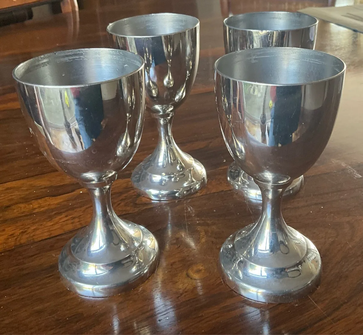 Set of 4 Silver Plate Goblets - Image 3