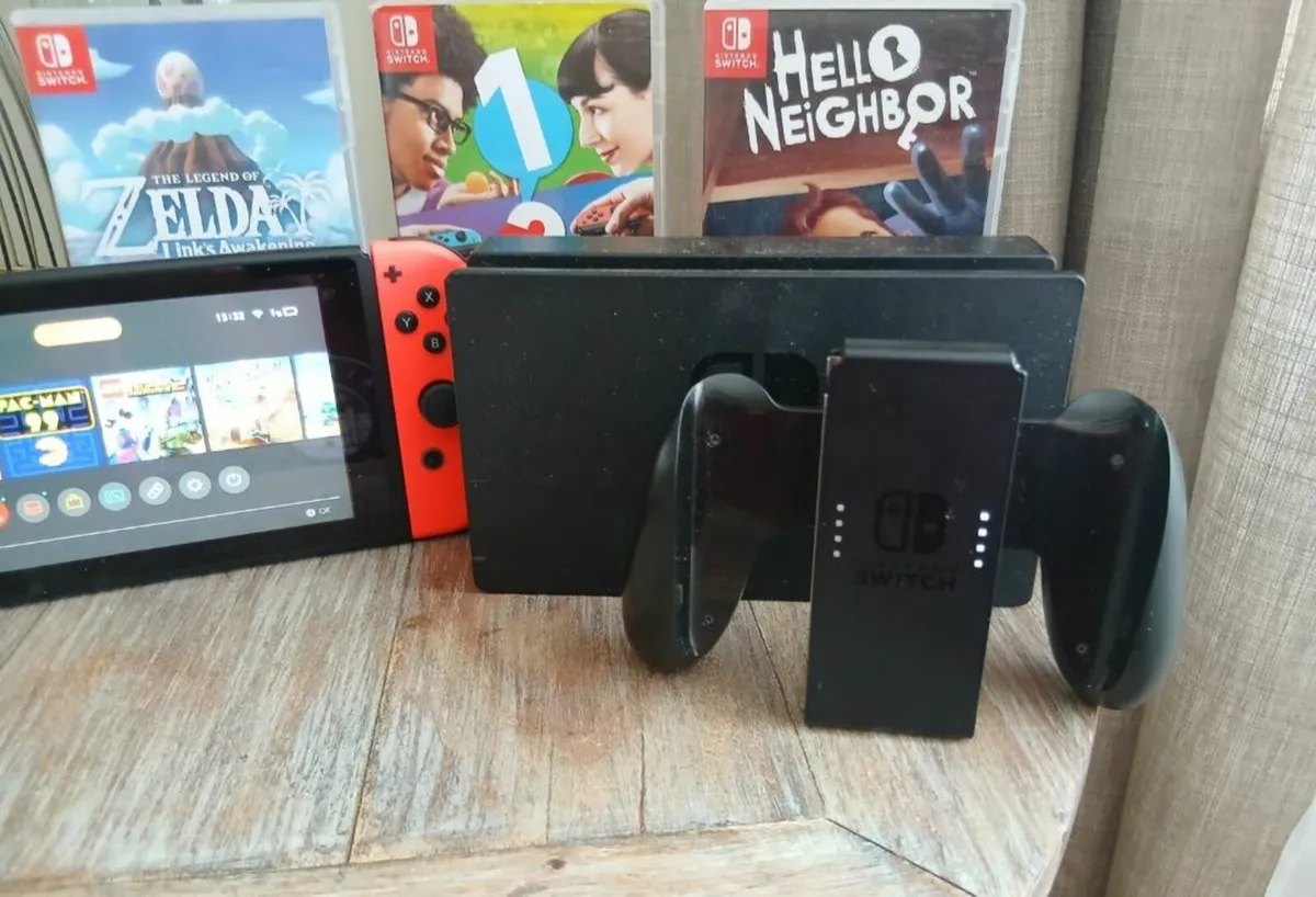 Nintendo Switch Blue/Red Console & Accessories - Image 3
