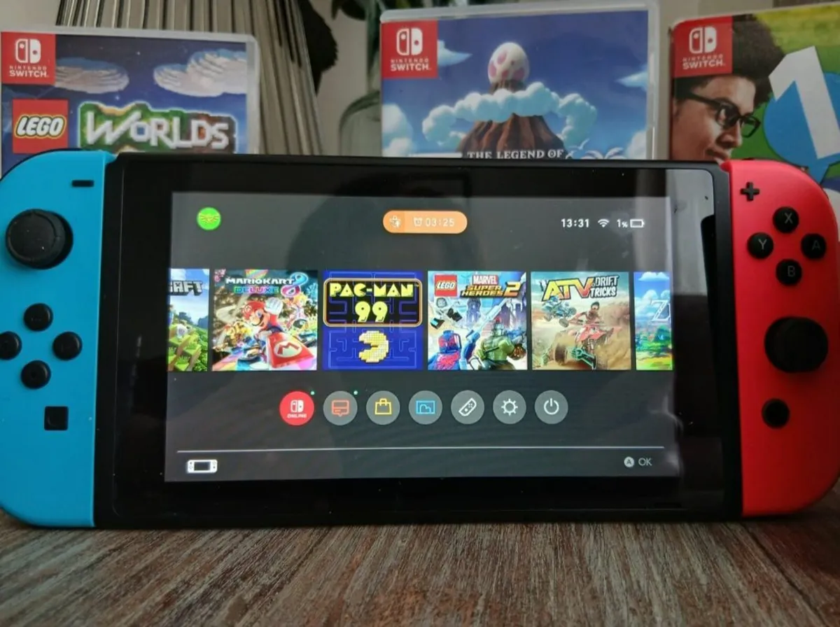 Nintendo Switch Blue/Red Console & Accessories - Image 2