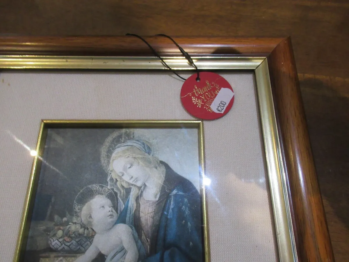 ANTIQUE vintage  picture Holy Mary cottage Gift - Image 3