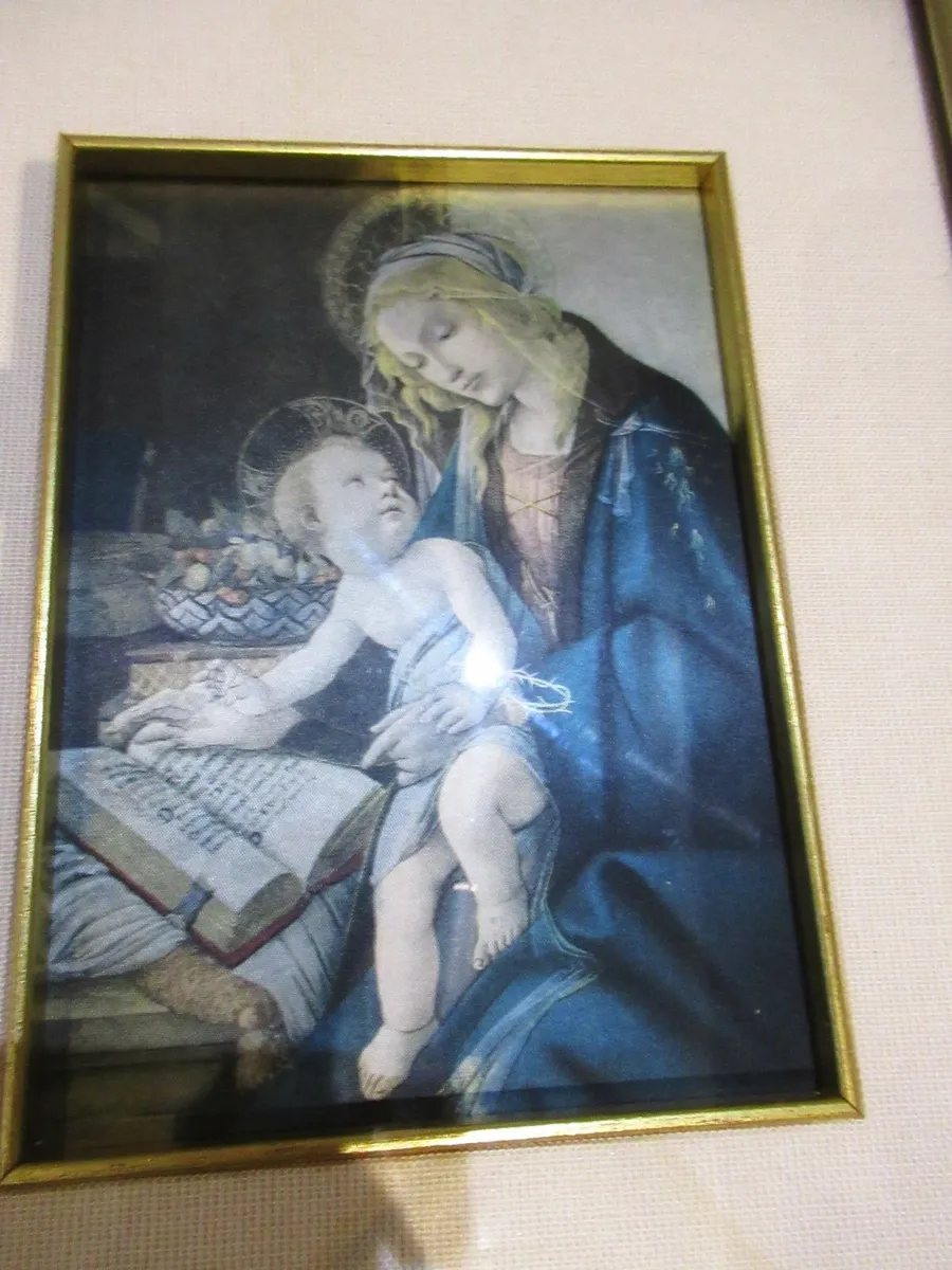 ANTIQUE vintage  picture Holy Mary cottage Gift - Image 4