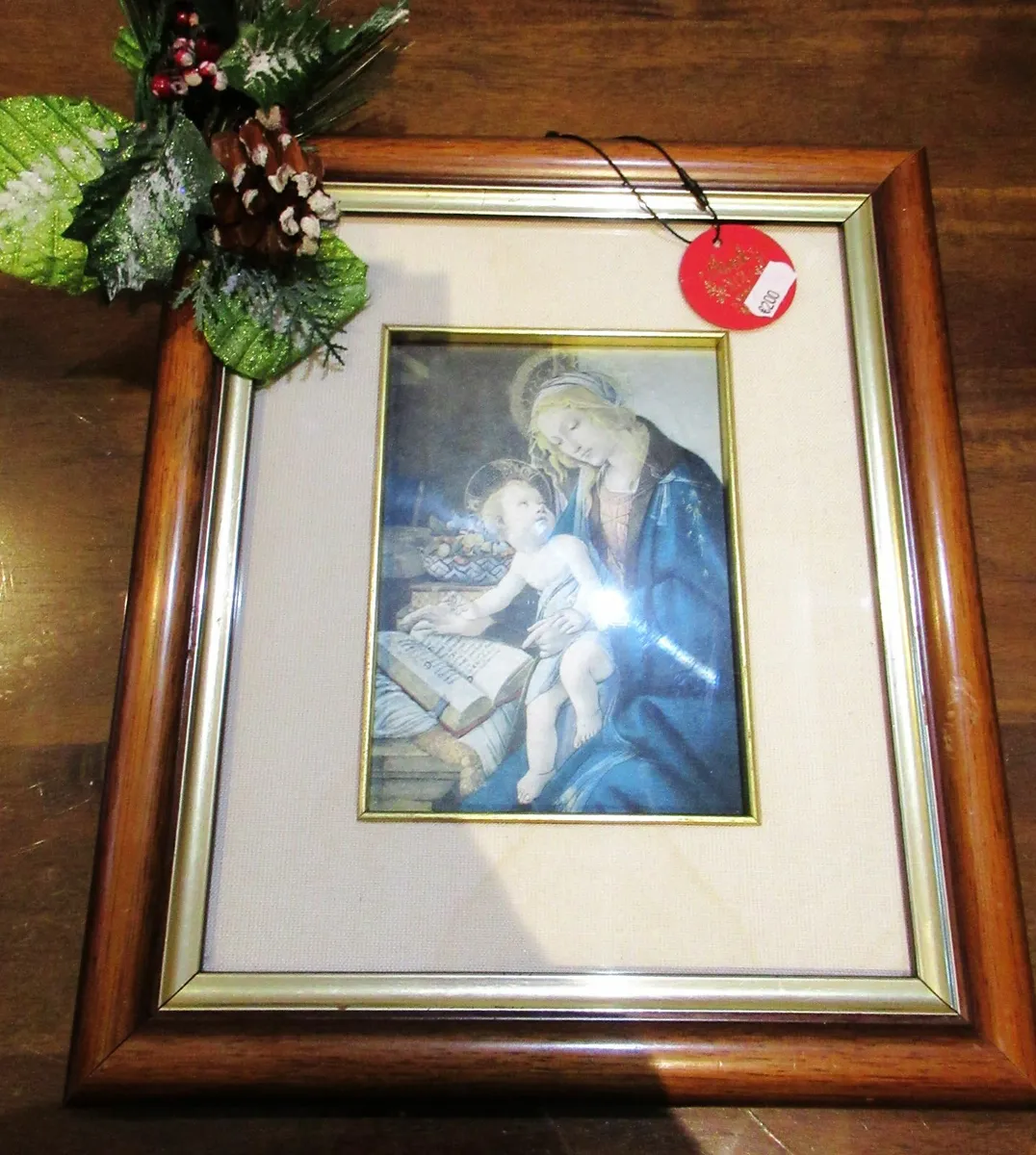 ANTIQUE vintage  picture Holy Mary cottage Gift - Image 1