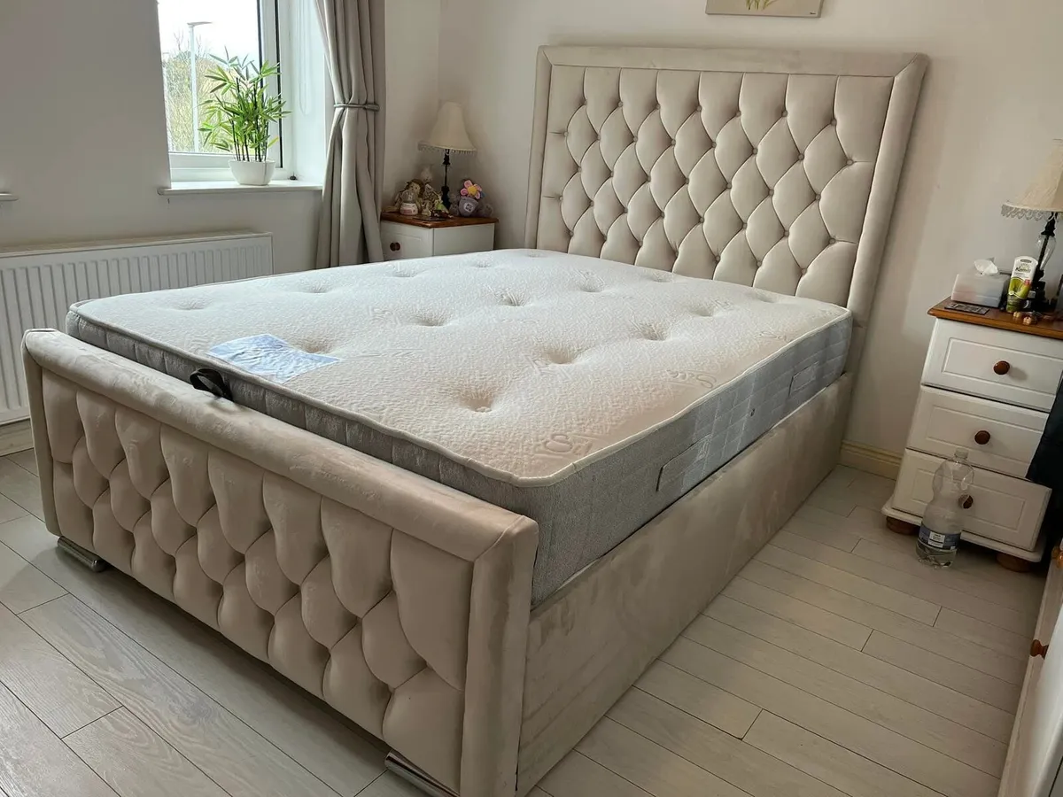 New Double King Size Bed Frame With Mattress - Image 4
