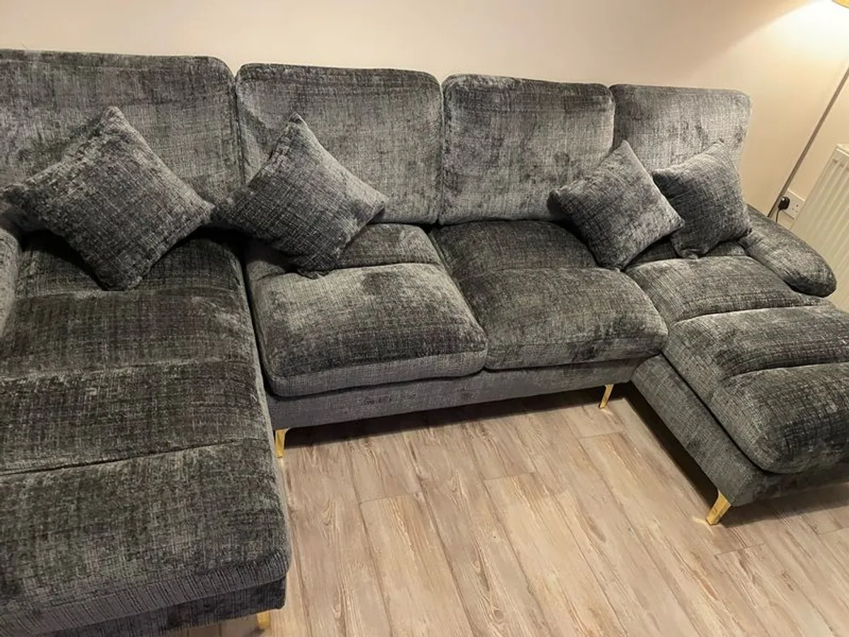 Dark grey sectional U shaped sofa - Image 1