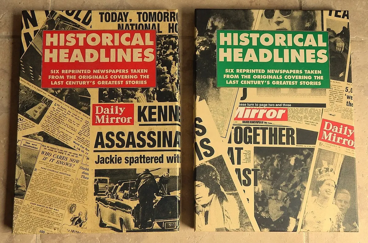 2 Boxed Collections of Historical Headlines - Image 1
