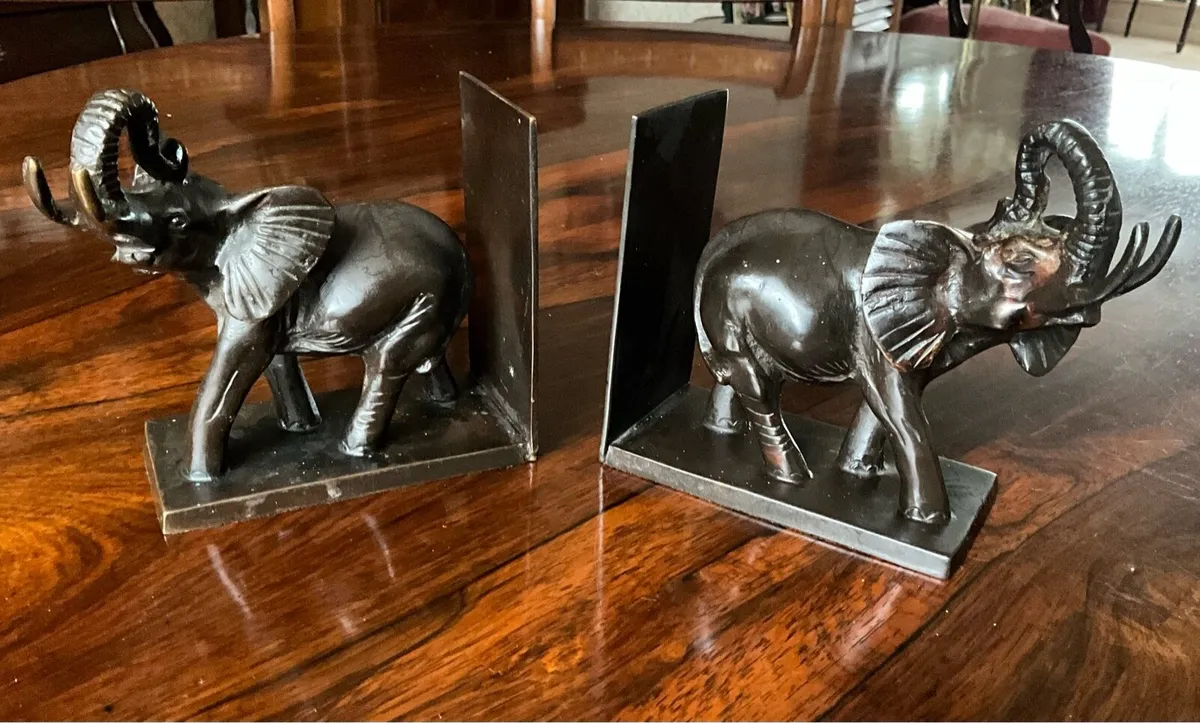 Pr. of Heavy Bronze Bookends - Image 1