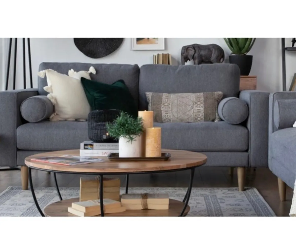2 Seater grey sofa - Image 1