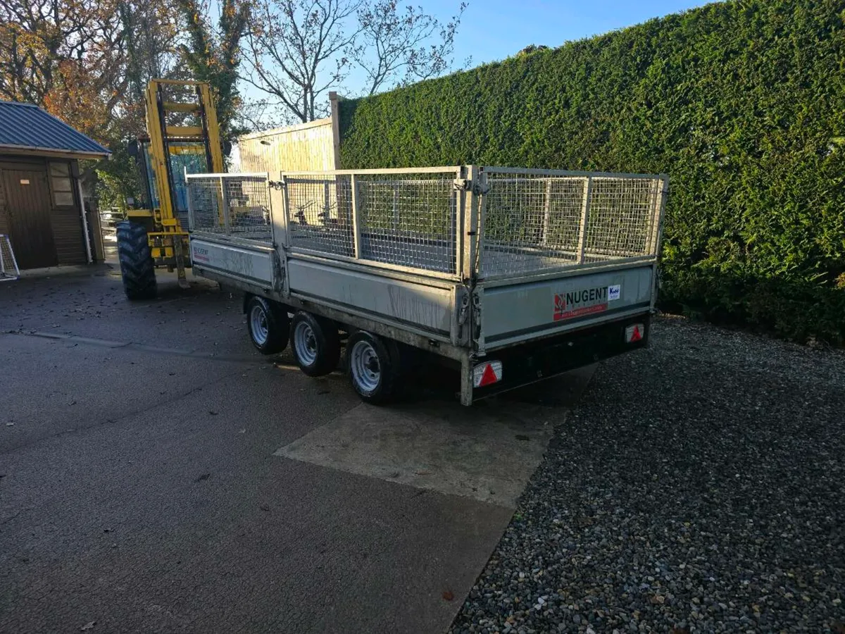 Nugent 14ft tri axle dropside trailer meshsides - Image 4