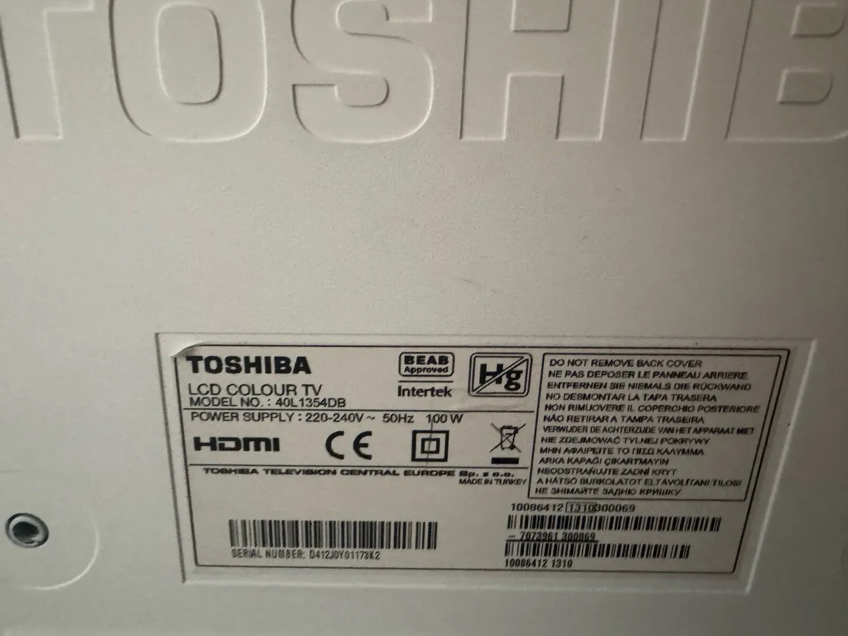 Toshiba 40” TV - Image 4
