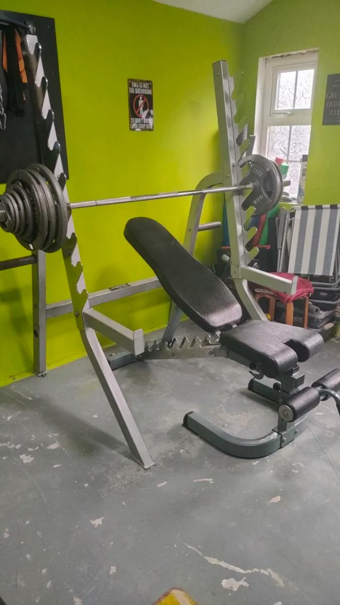 Weights, Bench With Att, Stand & Olympic Bar - Image 1