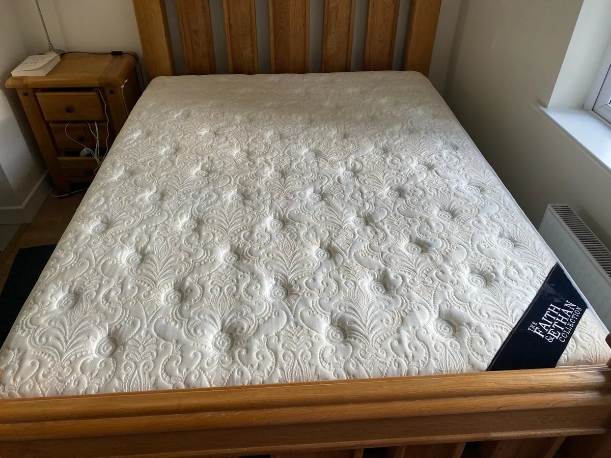 King size bed and mattress - Image 1