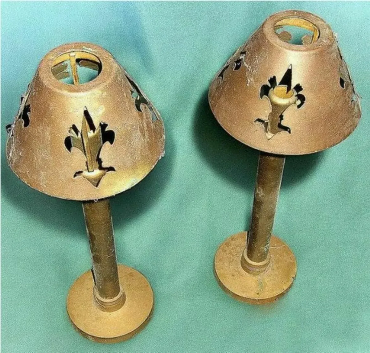 Pair Harrods Vintage Candle Lamps - Image 1