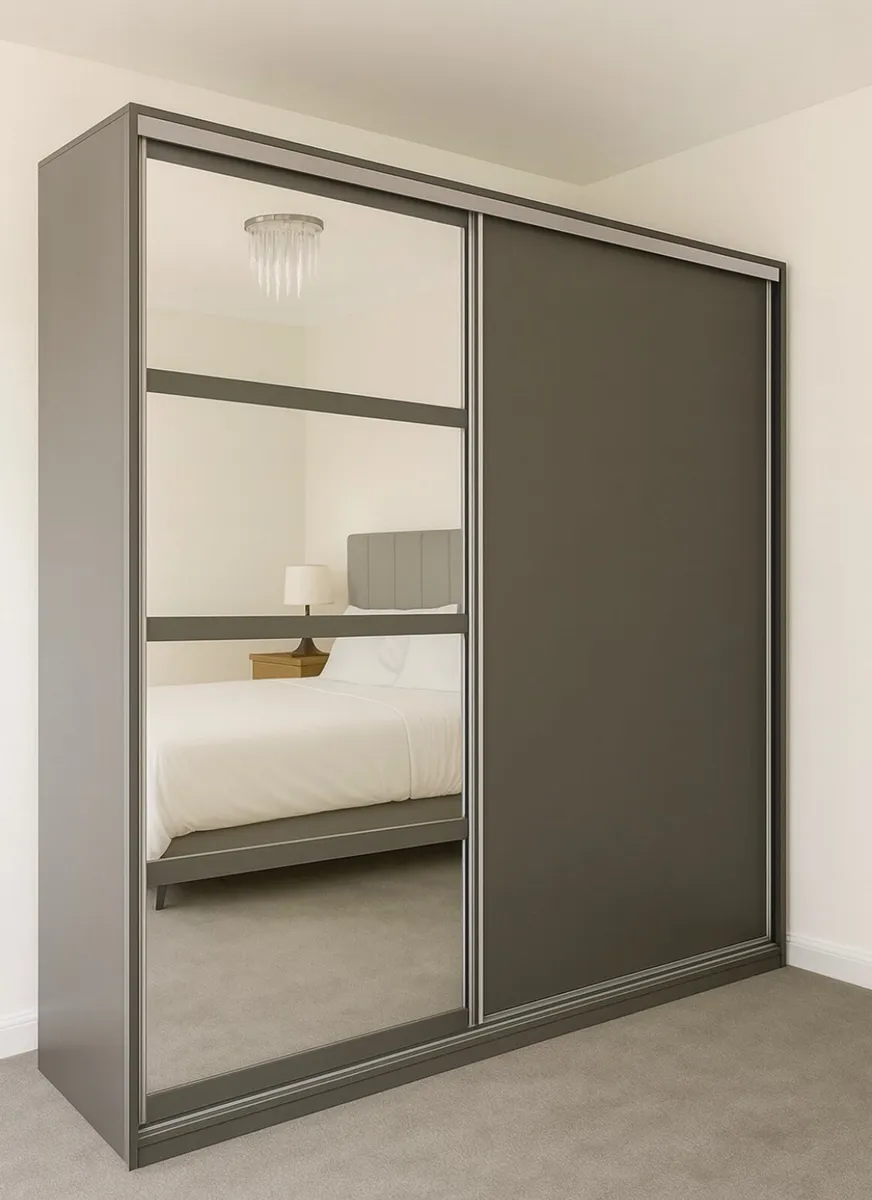 Wardrobe LEO 180cm Grey *FREE DELIVERY - Image 1