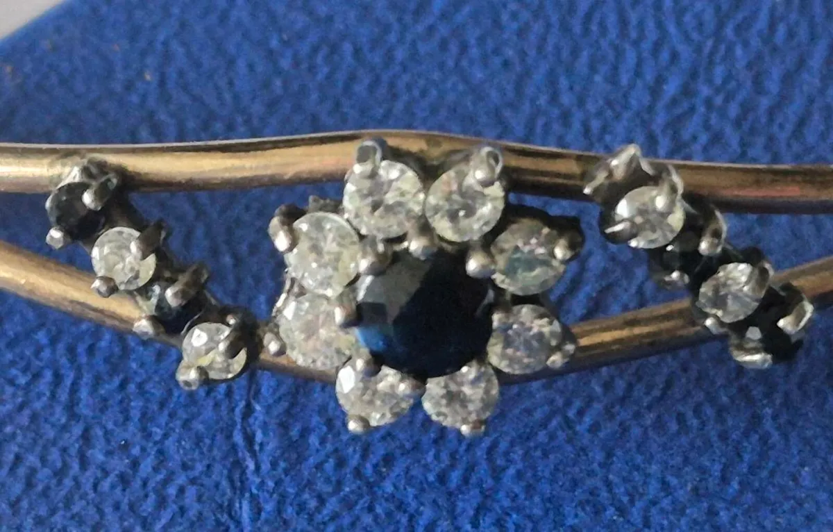 Vintage Rolled Gold Hinged Bangle - Floral Design - Image 2