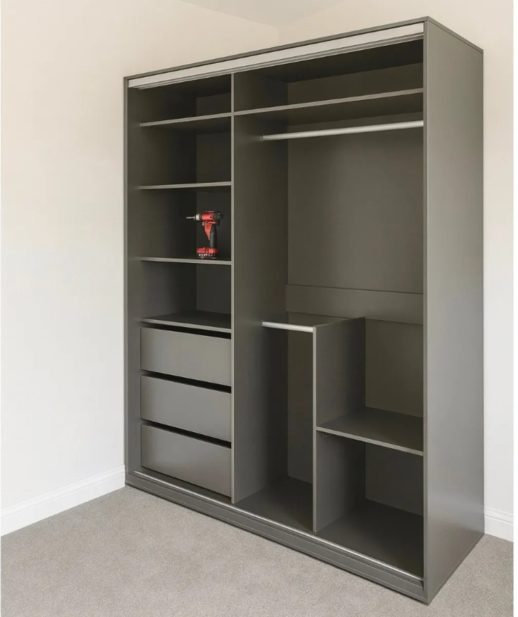 Wardrobe LEO 180cm Grey *FREE DELIVERY - Image 3