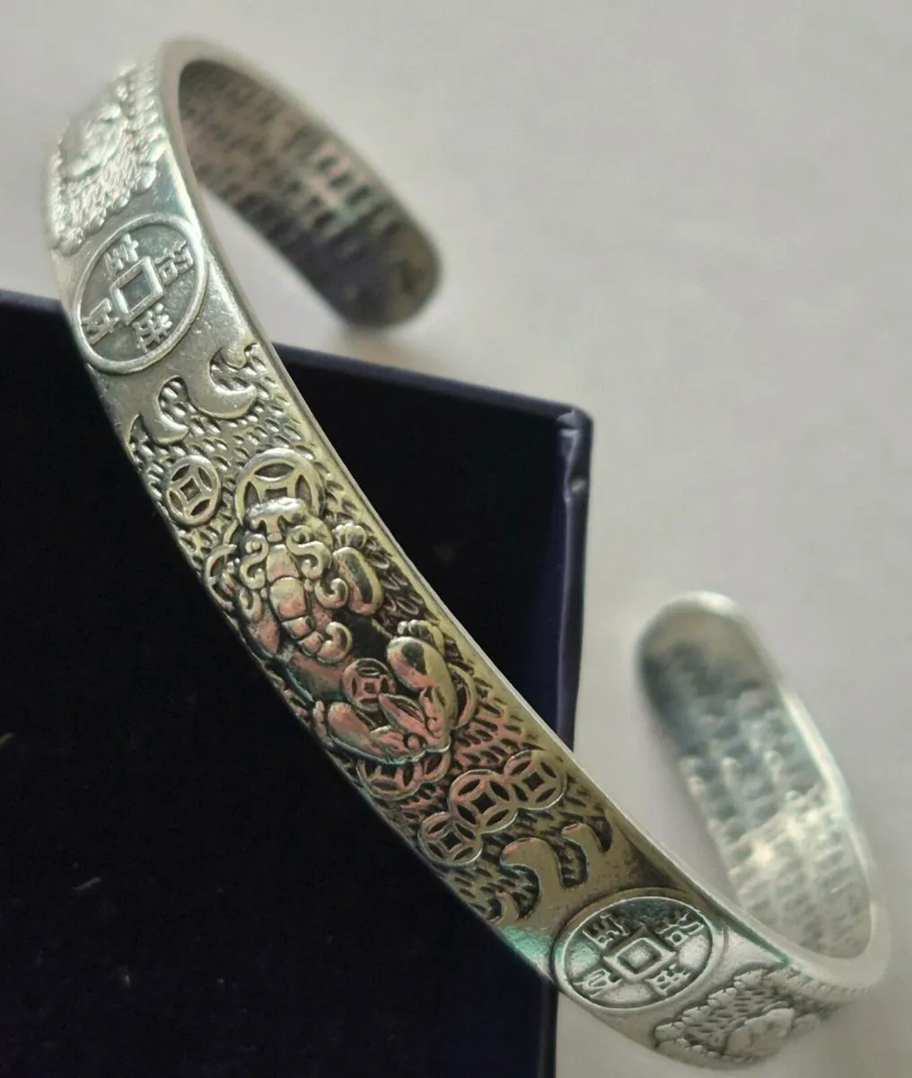 999 Silver Tibetan Pi Xiu / Pi Yao Bangle - Image 1