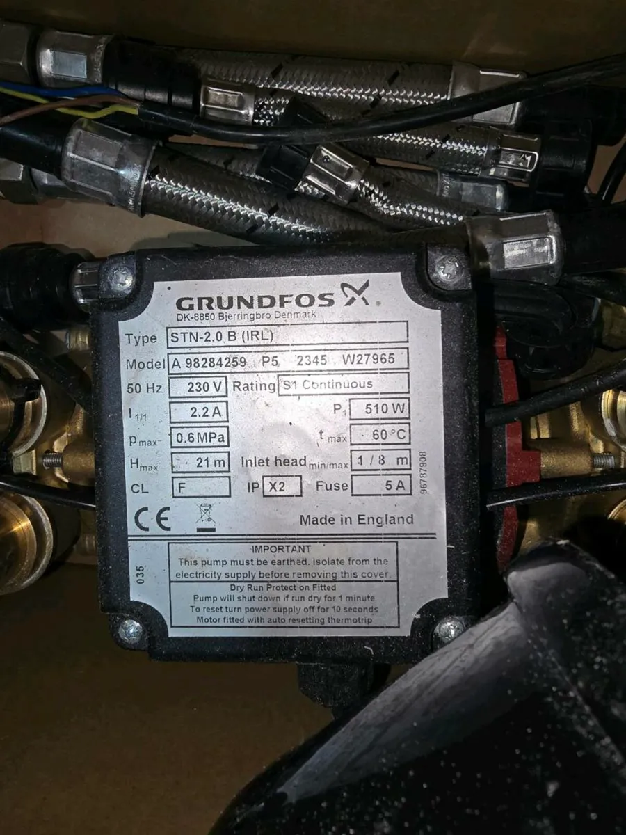 2.0 bar Negative grundfos shower pump - Image 1