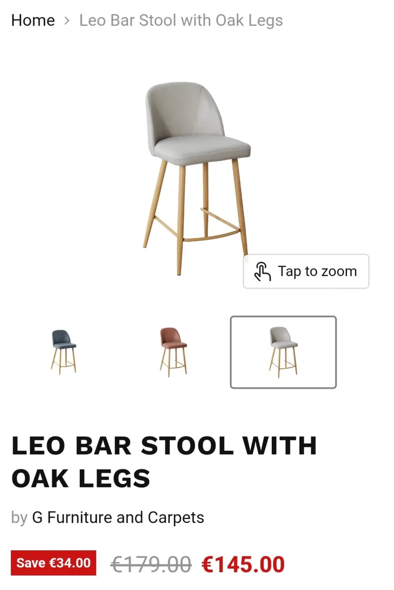 Leo Bar Stool in Taupe - Image 1