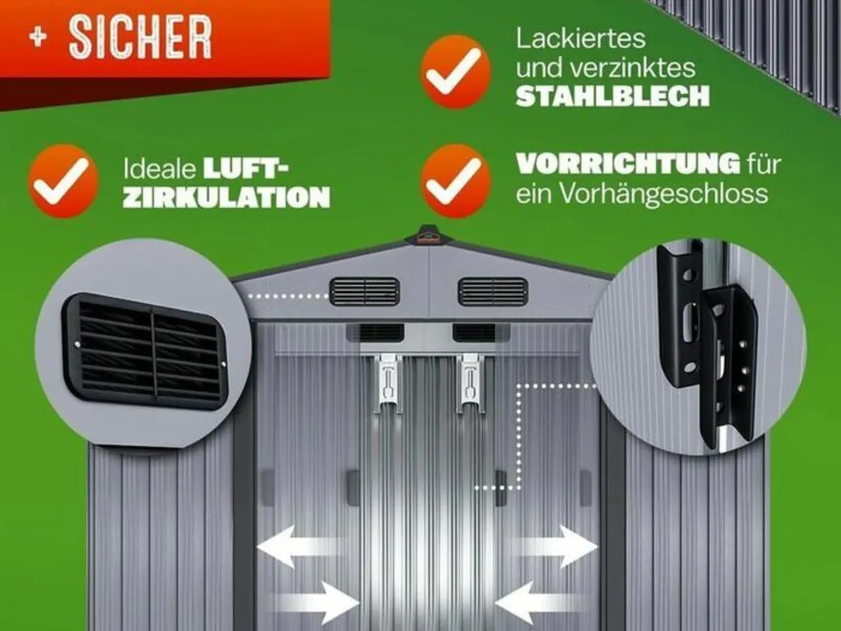Metal Garden Shed with metal Foundation 8.5 x 6.7 - Image 2
