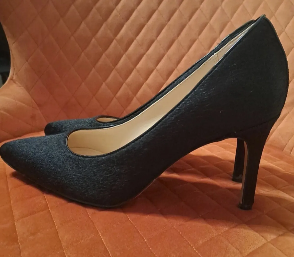 Clarks Leather Fur Court Shoe - Image 2