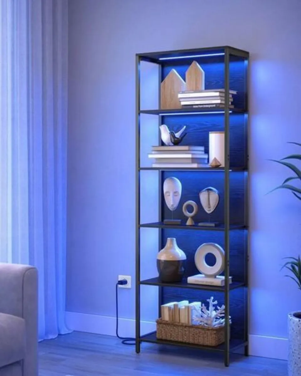 Bookcase with 6 levels and LED lights with 25 colo - Image 4