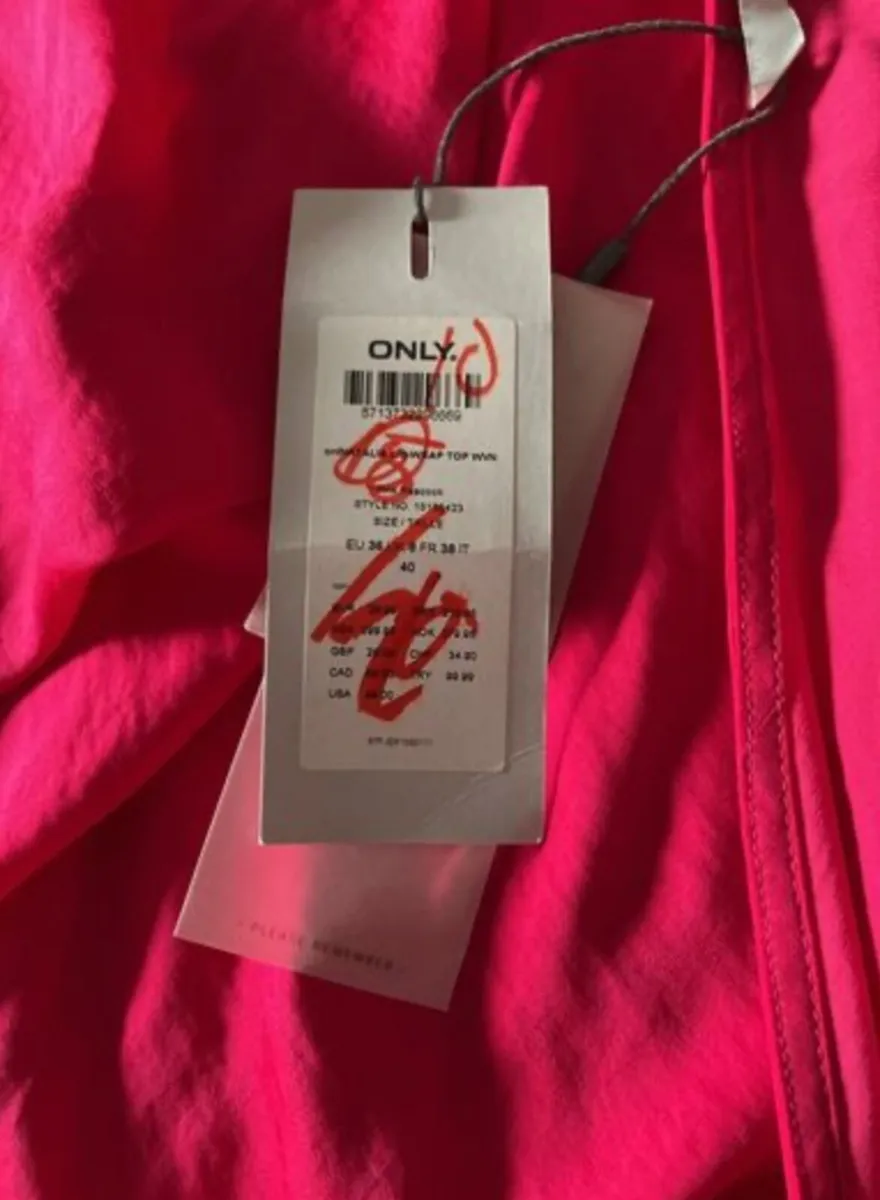 Only Beautiful Pink Wrap Blouse Size UK 8 - Image 4