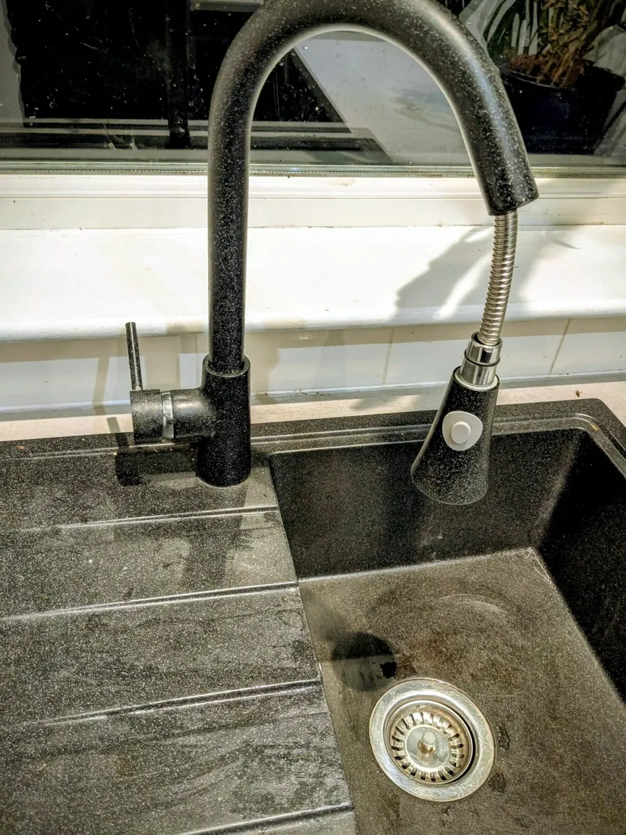 Black Composite Sink & Pull-Out Tap - Image 2